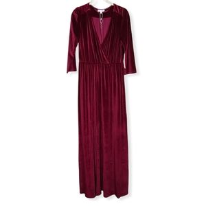 Baltic Born Sofia Mulberry Velvet Maxi Dress Large